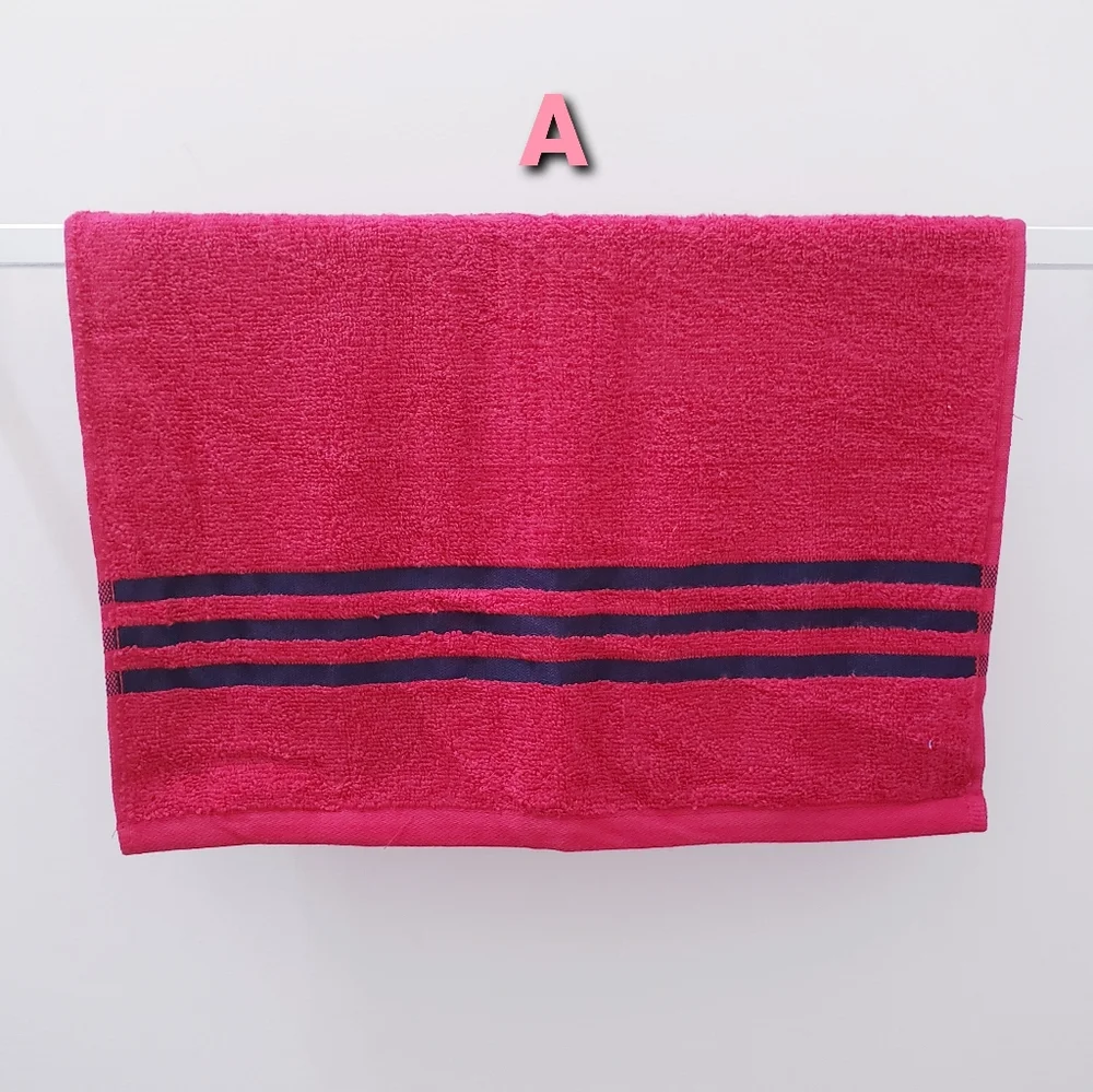 #9126 NEW! Solid w/3 stripes HANG'N'SNAP Hand Towel 🤍Select Plastic snap